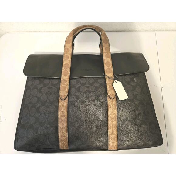 Coach 5079 2-Way Leather Metropolitan Portfolio Messenger Bag W/ Strap 15x12x3.5 - Picture 13 of 16